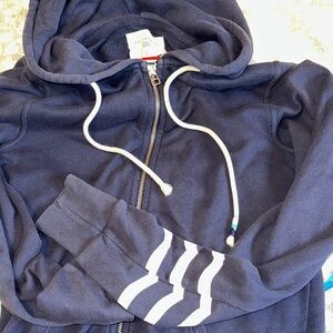 Sol Angeles Navy Wave zip up Hoodie XS
